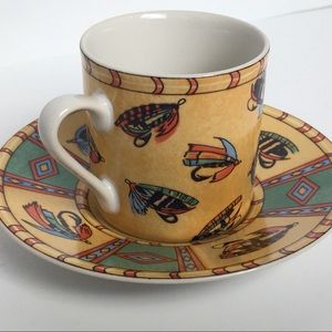 Fishing Espresso set Splash Siddhia Hutchinson Essex Collectibles vintage EUC